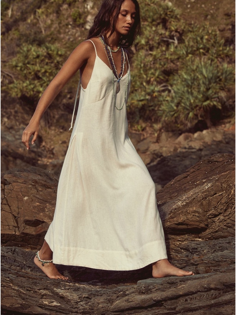 Free People Emmers Linen Midi Dress